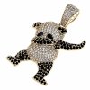 0251 Złota zawieszka cyrkonie błyszcząca pozłacana 14k Xuping miś panda